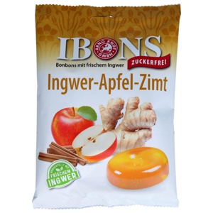 IBONS Ingwer Apfel Zimt o.Zucker Tüte Lutschbonb. Produktbild