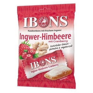 IBONS Ingwer Himbeere mit Cranberry Kaubonbons Produktbild