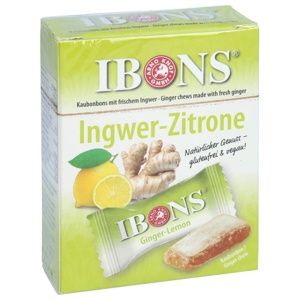 IBONS Ingwer Zitrone Box Kaubonbons Produktbild