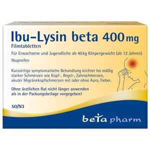 IBU-LYSIN beta 400 mg Filmtabletten Produktbild