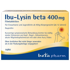 IBU-LYSIN beta 400 mg Filmtabletten Produktbild