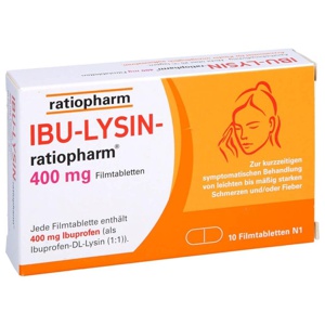 IBU-LYSIN-ratiopharm 400 mg Filmtabletten Produktbild