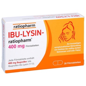 IBU-LYSIN-ratiopharm 400 mg Filmtabletten Produktbild