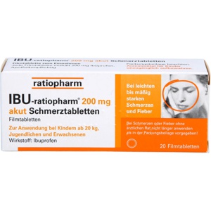 IBU-RATIOPHARM 200 mg akut Schmerztbl.Filmtabl. Produktbild