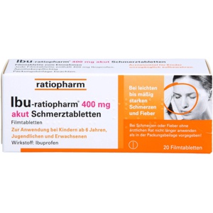 IBU-RATIOPHARM 400 mg akut Schmerztbl.Filmtabl. Produktbild