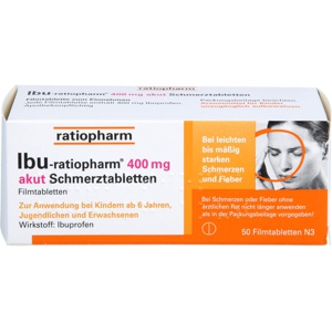 IBU-RATIOPHARM 400 mg akut Schmerztbl.Filmtabl. Produktbild
