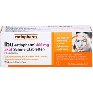 IBU-RATIOPHARM 400 mg akut Schmerztbl.Filmtabl. Produktbild