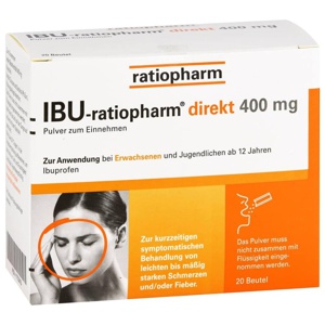 IBU-RATIOPHARM direkt 400 mg Pulver zum Einnehmen Produktbild