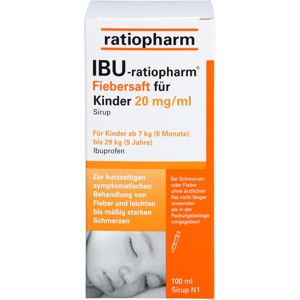IBU-RATIOPHARM Fiebersaft für Kinder 20 mg/ml Produktbild