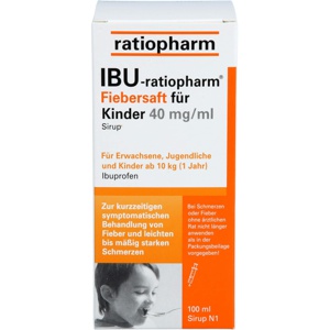 IBU-RATIOPHARM Fiebersaft für Kinder 40 mg/ml Produktbild