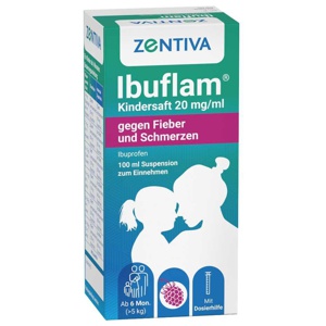 Ibuflam® Kindersaft 20 mg/ml gegen Fieber Produktbild