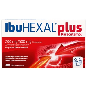 IBUHEXAL plus Paracetamol 200 mg/500 mg Filmtabl. Produktbild