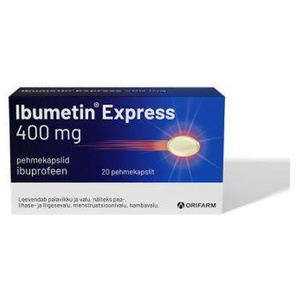 Ibumetin express pehmekapsel 400mg n20 toote pilt