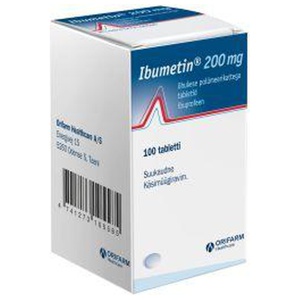 Ibumetin õhuk. polüm.kat. tbl 200mg n100 toote pilt