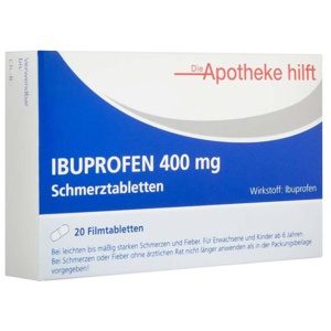 Ibuprofen 400 mg Die Apotheke hilft Filmtabletten, 20 St Filmtabletten Produktbild