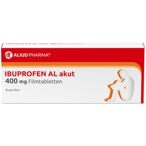 Ibuprofen AL akut 400 mg Filmtabletten bei akuten Schmerzen Produktbild