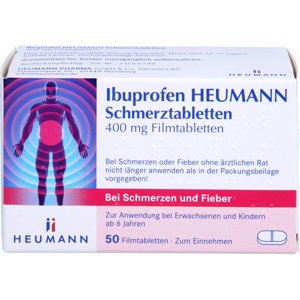 Ibuprofen Heumann Schmerztabletten 400 mg, 50 St Filmtabletten Produktbild