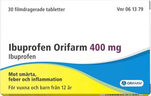 Ibuprofen Orifarm, tablett 400 mg 30 st produkt bild