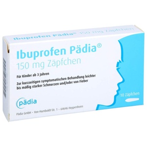 IBUPROFEN Pädia 150 mg Zäpfchen Produktbild