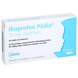 IBUPROFEN Pädia 75 mg Zäpfchen Produktbild
