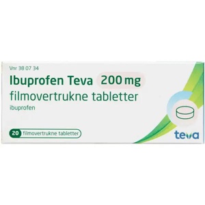 Ibuprofen Teva 200 mg - 20 tabletter produktbillede