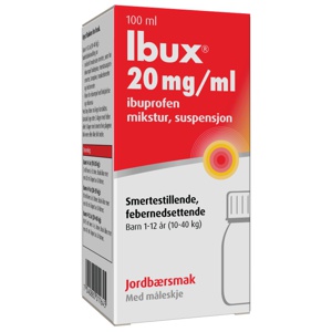Ibux 20 mg/ml mikstur jordbærsmak 100 ml produktbilde
