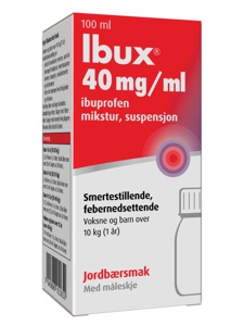 Ibux 40 mg/ml mikstur jordbærsmak 100 ml produktbilde