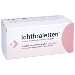 Ichthraletten® 200 mg Tabletten bei Rosazea, 168 St Tabletten magensaftresistent Produktbild