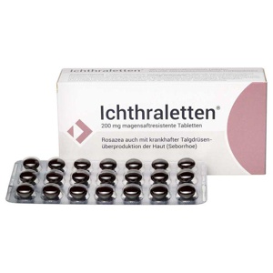 ICHTHRALETTEN 200 mg magensaftresistente Tabletten Produktbild