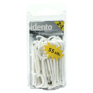 Idento-Floss 2i1 tandstik m. tandtråd 55 stk produktbillede