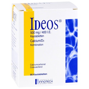 IDEOS 500 mg/400 I.E. Kautabletten Produktbild