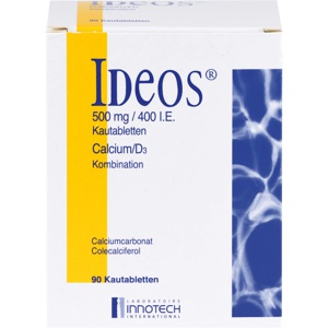 IDEOS 500 mg/400 I.E. Kautabletten Produktbild