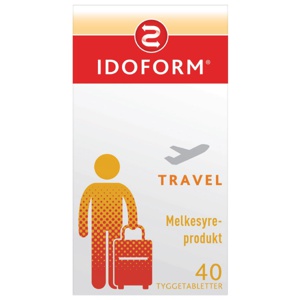 Idoform Travel melkesyrebakterier tyggetabletter 40 stk produktbilde