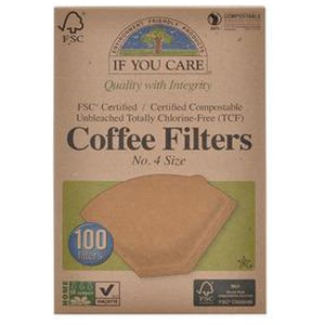 If you care kaffe filtre no. 4 ubleget Ø - 100 stk. produktbillede