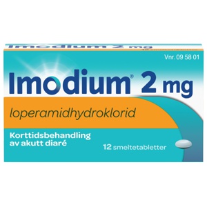 Imodium Smeltetabletter 2 mg 12 stk produktbilde