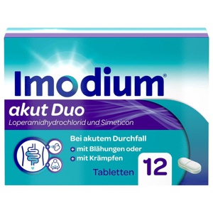 IMODIUM akut Duo 2 mg/125 mg Tabletten Produktbild