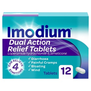 Imodium Dual Action Relief Tablets Pack of 12 product image