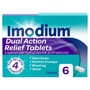 Imodium Dual Action Relief Tablets Pack of 6 product image