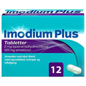 Imodium Plus 2mg +125 mg - 12 stk. produktbillede