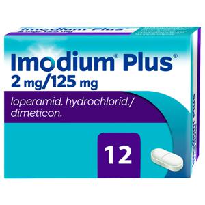 Imodium Plus tablett 2 mg/125 mg, 12 st