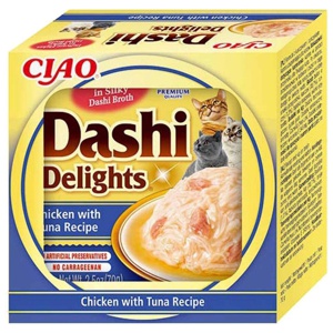 Inaba Foods Inaba DASHI kompletterande kattmat - buljong med kyckling- och tonfisk 70 g produkt bild