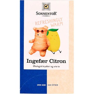 Sonnentor Ingefær Citron te Ø 18 br. produktbillede