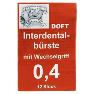 Interdentalbürste 0,4 mit Wechselgriff Doft, 12 St Zahnbürste Produktbild
