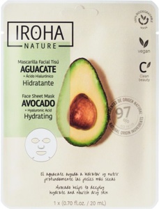 IROHA NATURE Hydrating Avocado Face Sheet Mask produktbilde