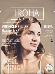 IROHA NATURE Wrinkle Filler Hyaluronic Face & Neck Sheet Mas produkt bild