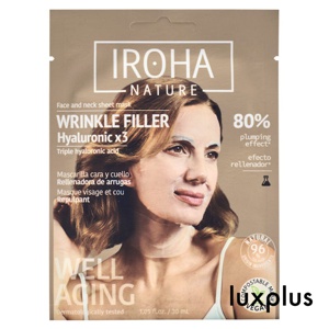 IROHA Nature Wrinkle Filler Hyaluronic Face & Neck Sheet Mask produktbilde