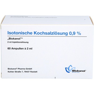 ISOTONISCHE Kochsalzlösung 0,9% Biokanol Ampullen Produktbild