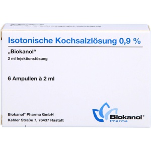 ISOTONISCHE Kochsalzlösung 0,9% Biokanol Ampullen Produktbild
