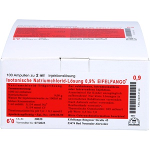 Isotonische NaCl Lösung 0,9% Eifelfango Inj.-Lsg. 100X2 ml Injektionslösung Produktbild