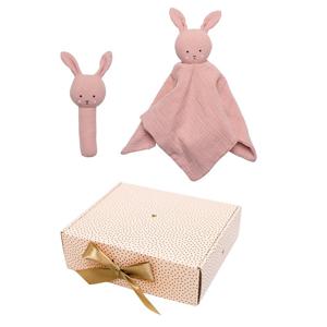 Jabadabado presentkit snuttefilt/skallra bunny rosa produkt bild
